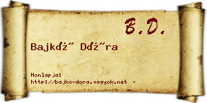 Bajkó Dóra névjegykártya